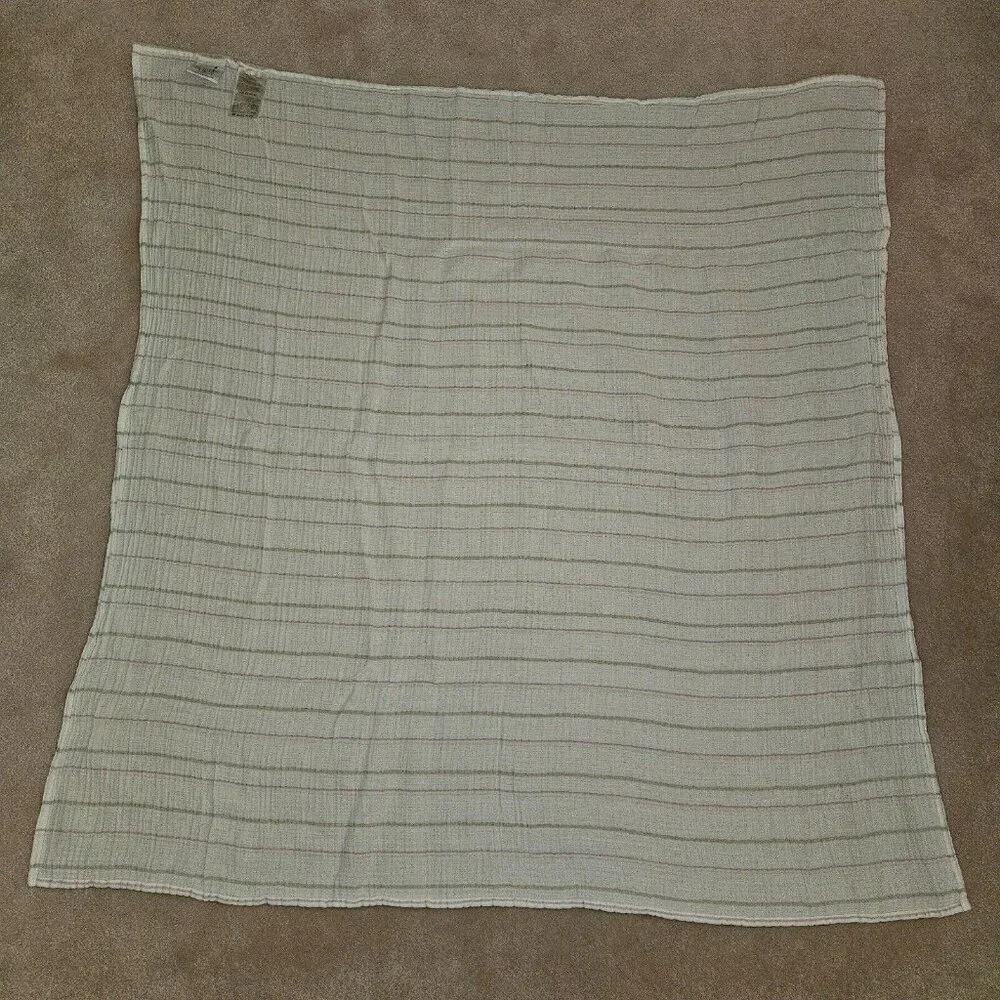 Aden & Anais White Purple Gray Stripe Muslin Cotton Swaddle Blanket Baby Lovey